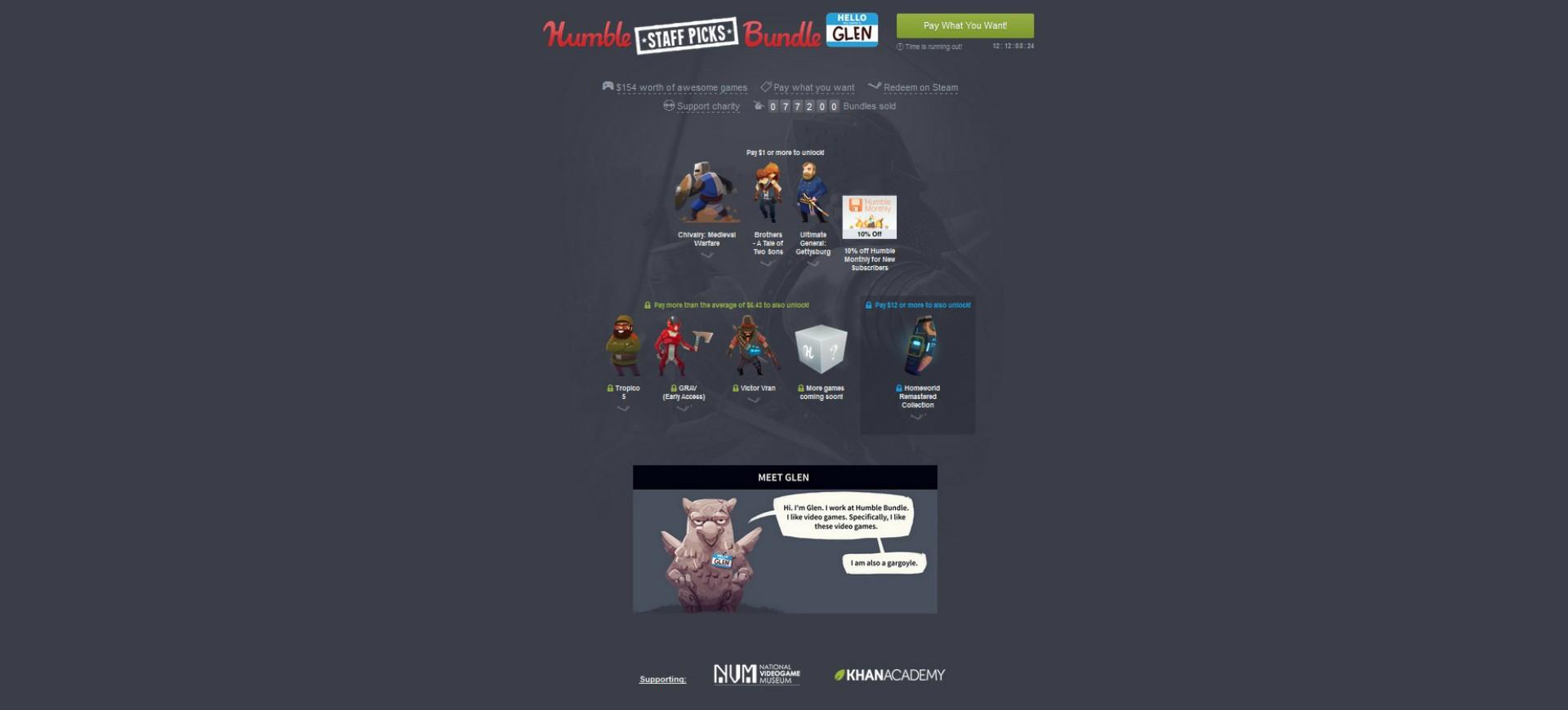 Humble Bundle giới thiệu gói game Humble Staff Picks Bundle: Glen