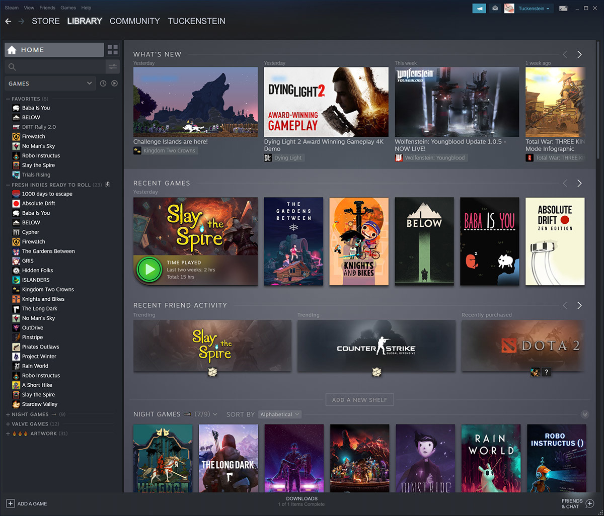 Thư viện Steam mới