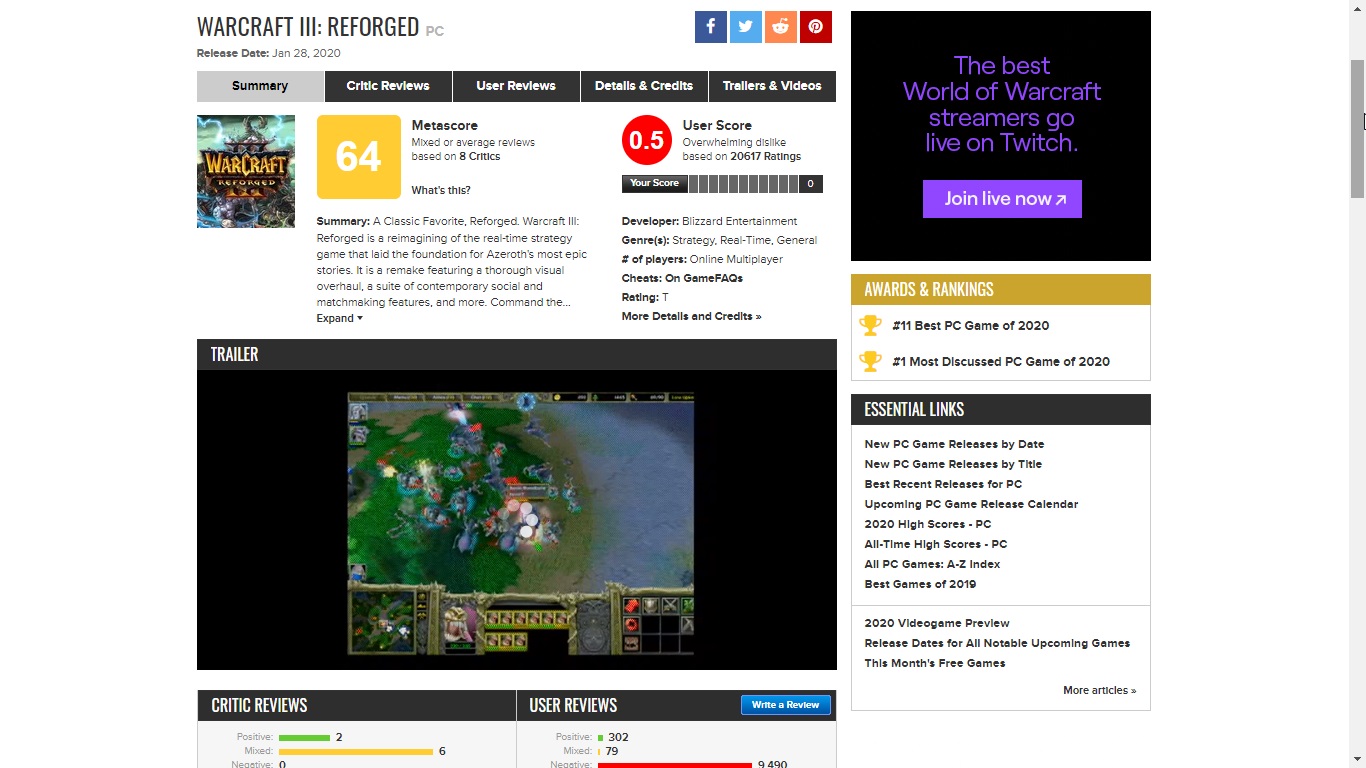 Warcraft III: Reforged 
