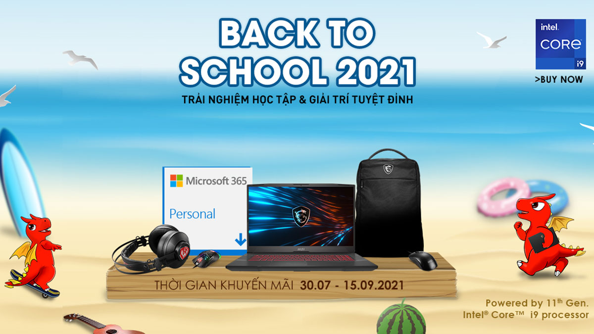 MSI tổ chức chương trình khuyến mãi MSI Back to School 2021
