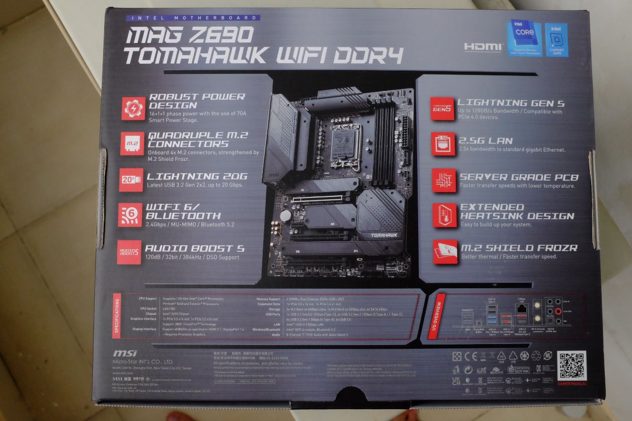 MSI MAG Z690 Tomahawk Wifi DDR4 - Đánh Giá Nhanh