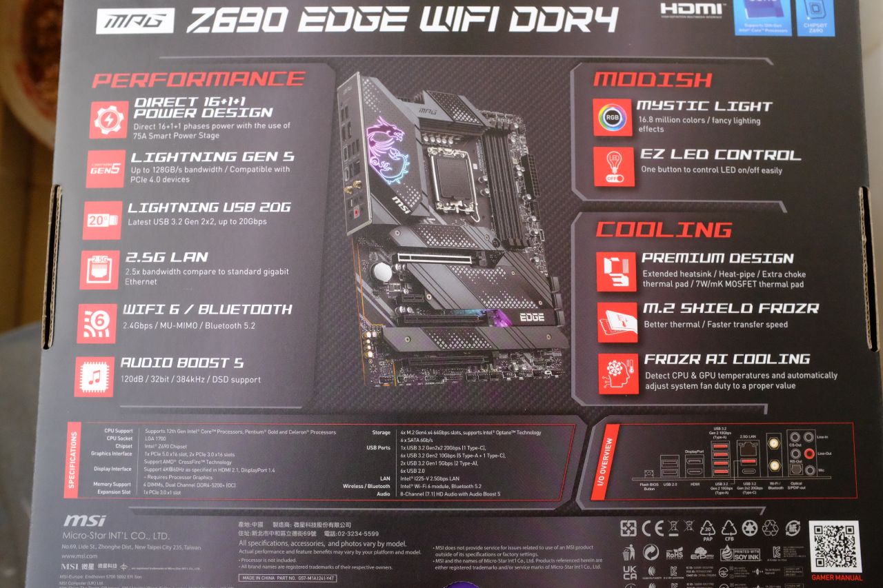 MSI MPG Z690 Edge Wifi DDR4 - Đánh Giá Nhanh