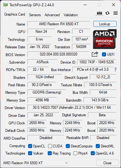 AMD RX 6500 XT ASRock Phantom - Đánh Giá Gaming Gear