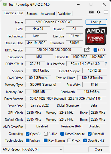 MSI RX 6500 XT Mech 2X 4G OC - Đánh Giá Gaming Gear