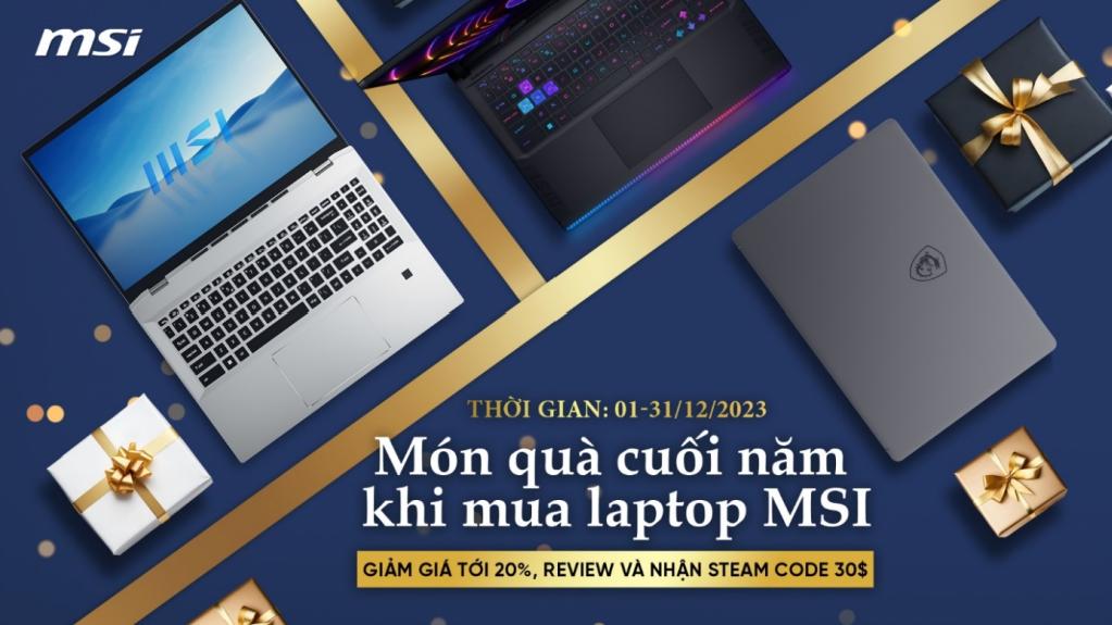 Chương trình khuyến mãi khi mua laptop "Món quà cuối năm" của MSI - Tin Gaming Gear