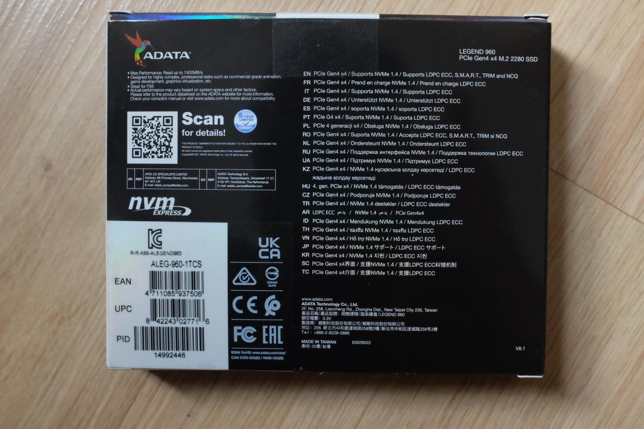 ADATA LEGEND 960 1TB PCIE Gen4 x4 M.2 - Đánh Giá Gaming Gear