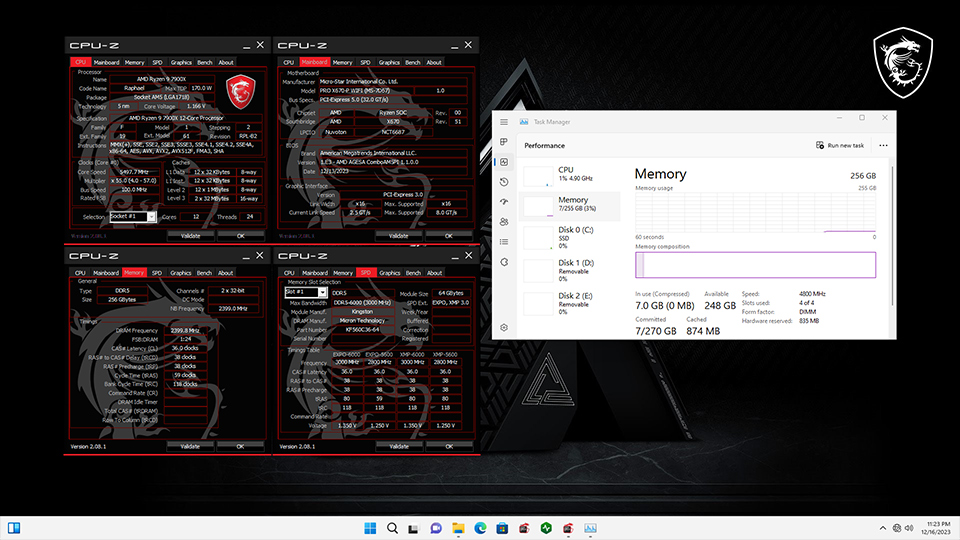 Mainboard MSI hỗ trợ dung lượng RAM 256GB - Tin Gaming Gear
